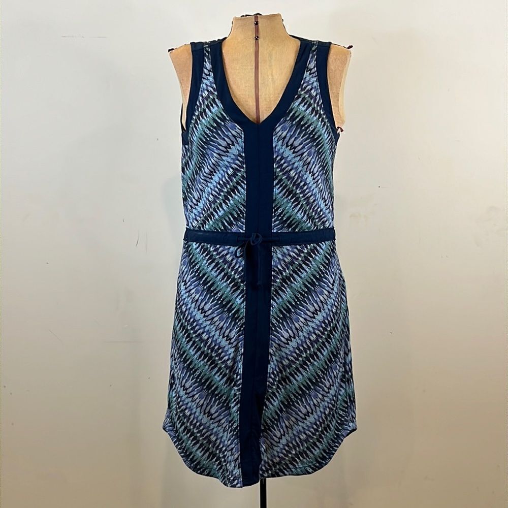 Marmot Blue Print Sleeveless Activewear Dress - Size Medium